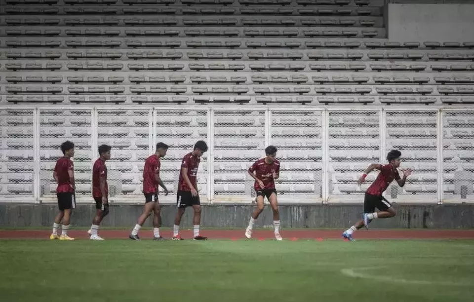 Tim Indonesia U-19 saat berlatih